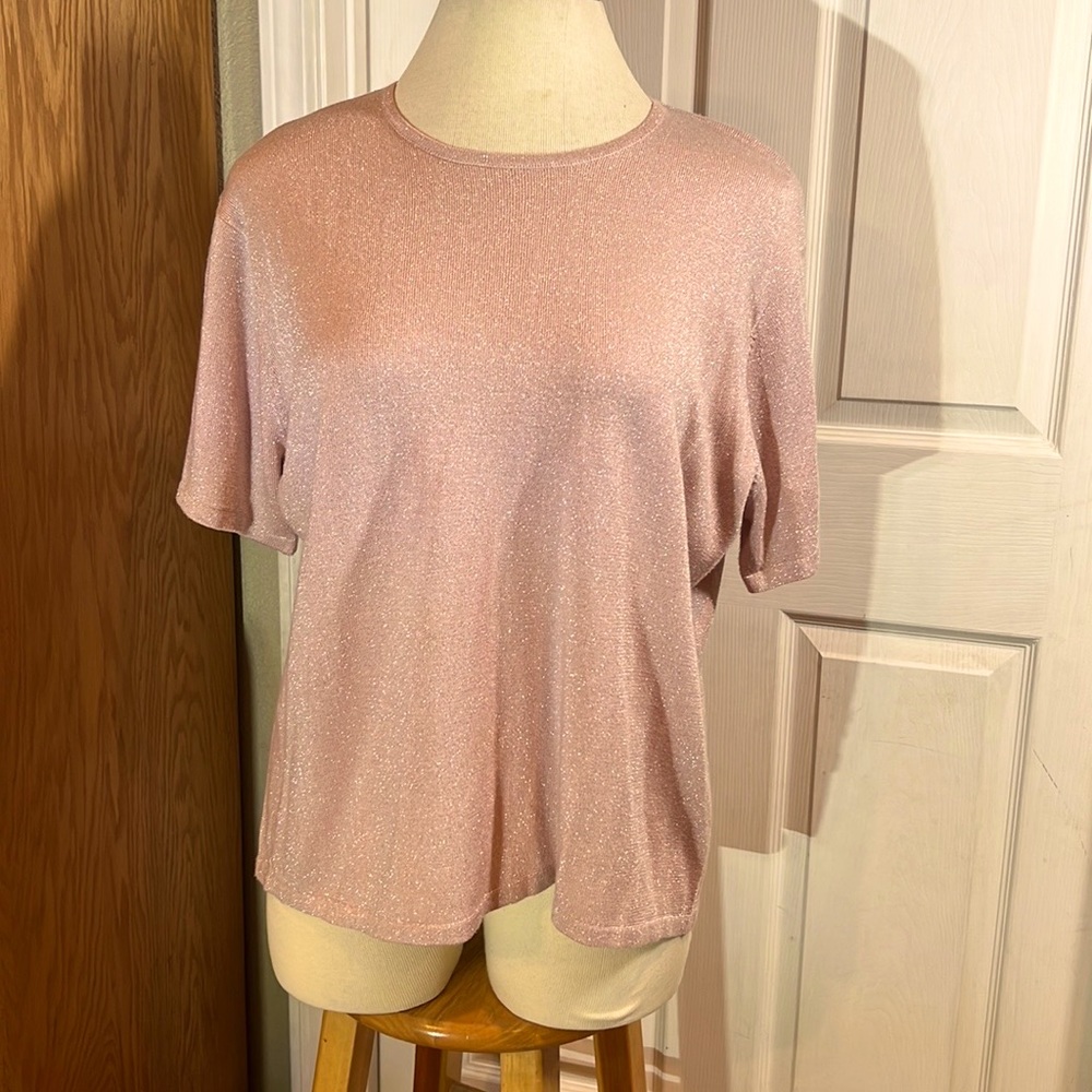Villager Signature sweater blouse , soft light mauve color w/ sparkles,s…